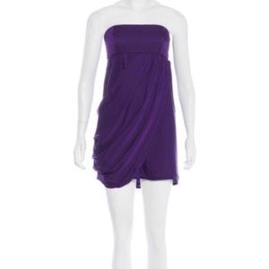 Alice + Olivia Purple Strapless Minidress
